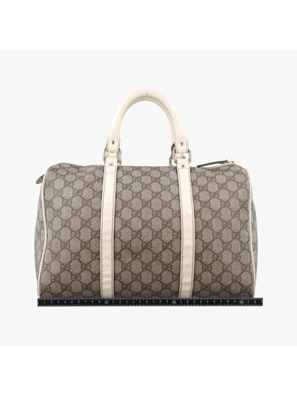 Gucci GG Plus Joy Supreme Beige White Leather Handbag